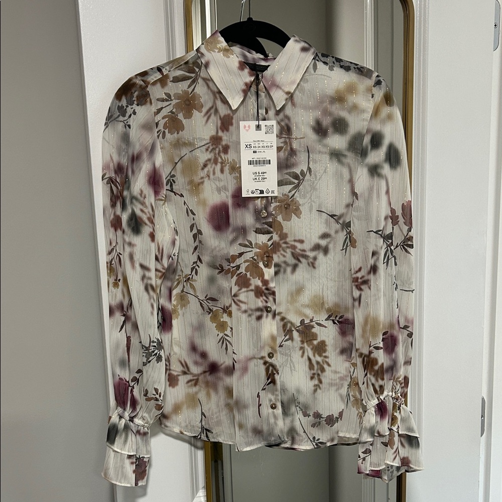 Zara Floral Print Women's Top - With Tags!